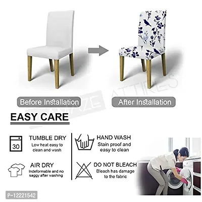 AMAZE ATTIRES Printed Soft Elastic Chair Cover Stretchy & Removable for Designer Dining Chair Cover/Seat Protector Slipcover - 1 Piece Flower Printed ATCC006-1-thumb5