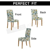 AMAZE ATTIRES Printed Soft Elastic Chair Cover Stretchy & Removable for Designer Dining Chair Cover/Seat Protector Slipcover - 1 Piece Flower Printed ATCC007-1-thumb2