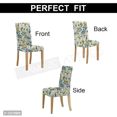 AMAZE ATTIRES Printed Soft Elastic Chair Cover Stretchy & Removable for Designer Dining Chair Cover/Seat Protector Slipcover - 1 Piece Flower Printed ATCC007-1-thumb3