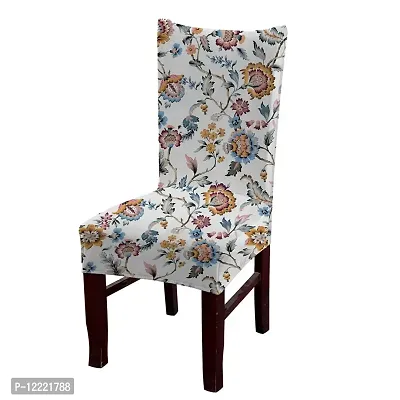 AMAZE ATTIRES Printed Soft Elastic Chair Cover Stretchy & Removable for Designer Dining Chair Cover/Seat Protector Slipcover - 1 Piece Flower Printed ATCC008-1