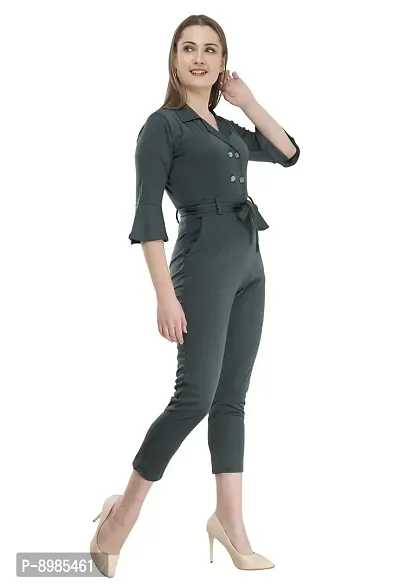 Neysa Women's Georgette Solid Jumpsuit-thumb3