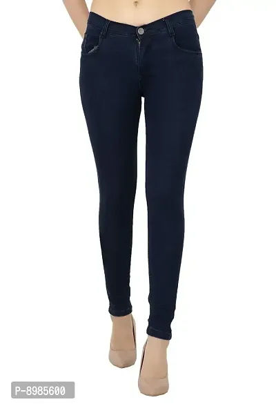 AAKRITHI Women's Slim Fit Jeans (DOBBY-701-BMW-JEANS_Dark Blue_40)