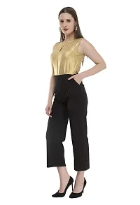 Neysa Women Cotton Lycra Solid Sleeveless Jumpsuit-thumb3