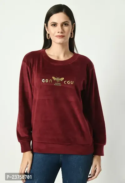 Girls Full Sleeve Printed Round Neck Sweatshirt-thumb0