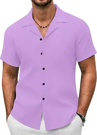 Stylish Purple Cotton Casual Shirt For Men-thumb3