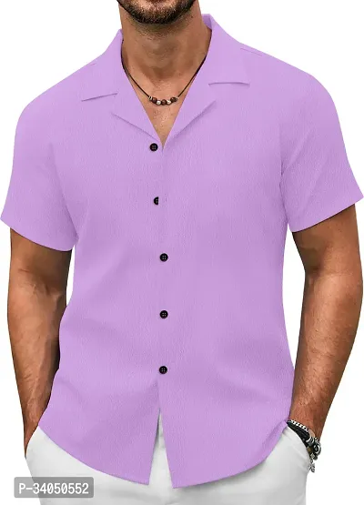 Stylish Purple Cotton Casual Shirt For Men-thumb4