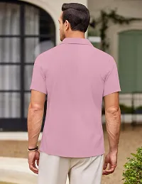 Stylish Pink Cotton Casual Shirt For Men-thumb1