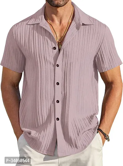 Stylish Purple Cotton Casual Shirt For Men-thumb2