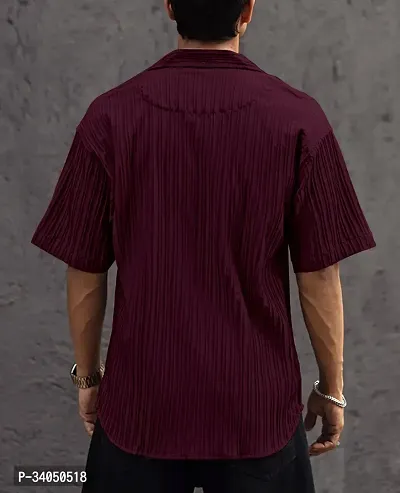 Stylish Maroon Cotton Casual Shirt For Men-thumb2