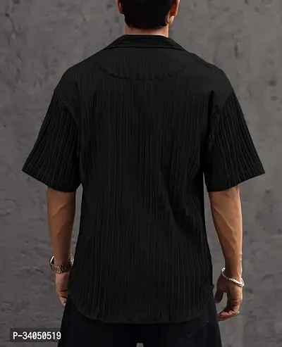 Stylish Black Cotton Casual Shirt For Men-thumb2