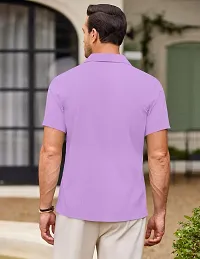 Stylish Purple Cotton Casual Shirt For Men-thumb1