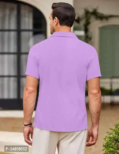 Stylish Purple Cotton Casual Shirt For Men-thumb2