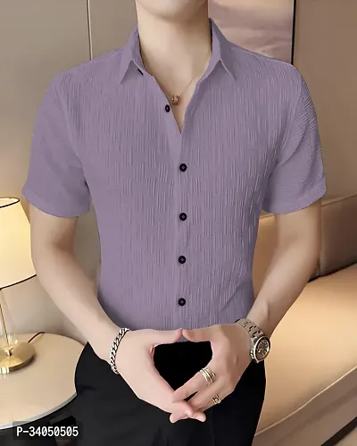 Stylish Purple Cotton Casual Shirt For Men