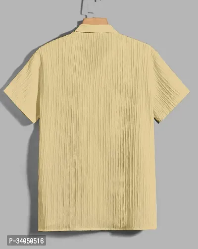 Stylish Yellow Cotton Casual Shirt For Men-thumb2