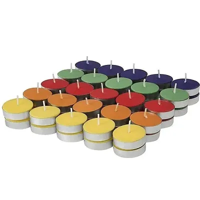 Wax10 Colored Wax Tealight Candles (Set of 50, Unscented)