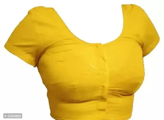 Reliable Yellow Brocade Solid Stitched Blouses For Women
