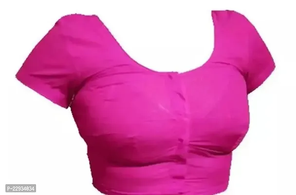 Reliable Pink Brocade Solid Stitched Blouses For Women