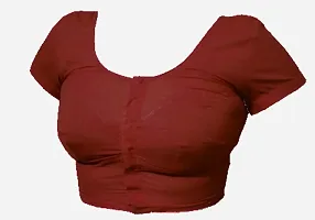 Reliable Red Brocade Solid Stitched Blouses For Women-thumb2