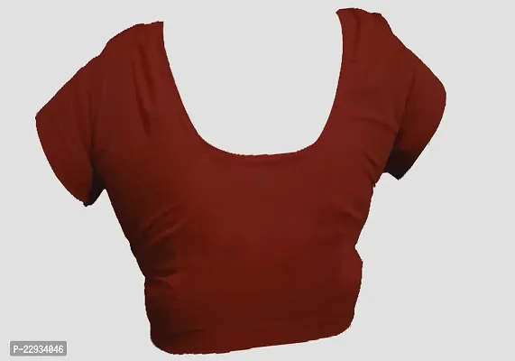 Reliable Red Brocade Solid Stitched Blouses For Women-thumb4