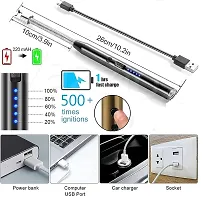 Windproof USB Rechargeable Electric Gas Lighter for Kitchen Use Candle Lighter Plasma Lighter Flameless-thumb1