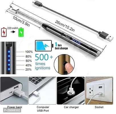 Windproof USB Rechargeable Electric Gas Lighter for Kitchen Use Candle Lighter Plasma Lighter Flameless-thumb2