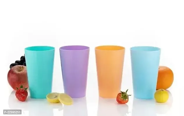 Plastic Glass Multicolored (Pack Of 4) Plastic Glasses Tumber Water and Juice Glasses