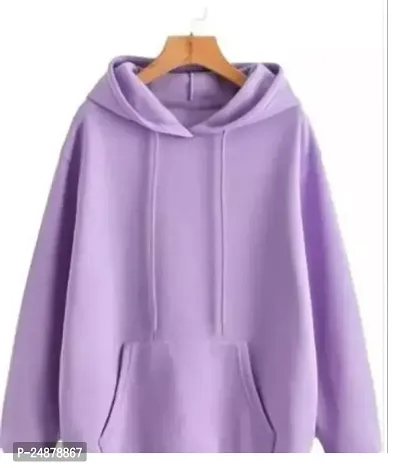 Stylish Purple Wool Solid Hoodies For Men-thumb0