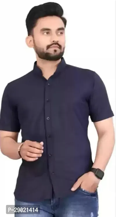 Classic Cotton Blend Solid Casual Shirt for Men-thumb0