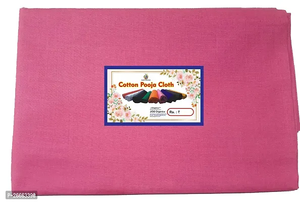 J Organics Pooja Cloth || Pooja Cloth for Mandir || Pooja Clothe for Mandir Decoration || Backdrop Cloth for Decoration - Pink-thumb2