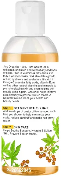 Jioo Organics Newly Launched Cold Pressed Castor Oil - 100ml For Hair Growth, Skin Care, Nails, Eyelash (No Mineral Oil, Hexane  Chemical Free)-thumb3