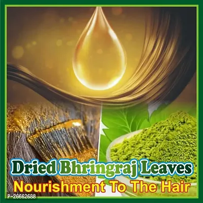 J Organics Bhringraj Dry Leaves Raw Bringraj Leaf Bhrangraj Bhangra Bhringraj For Hair Regrowth Scalp Treatment Dry Frizzy Curly Straight Wavy Hair Type (50 Grams)-thumb3