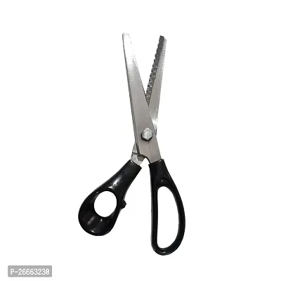 Jioo Organics Zig Zag Scissor for Cloth Cutting  Tailoring | Professional Pinking Shears | Mild Steel, Ultra-Sharp | Ergonomic Grips | Ideal for Paper, Photos  Crafts (9 inches)-thumb3