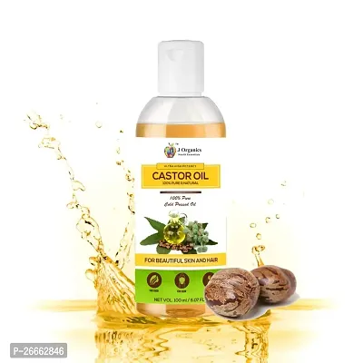 Jioo Organics Newly Launched Cold Pressed Castor Oil - 100ml For Hair Growth, Skin Care, Nails, Eyelash (No Mineral Oil, Hexane  Chemical Free)