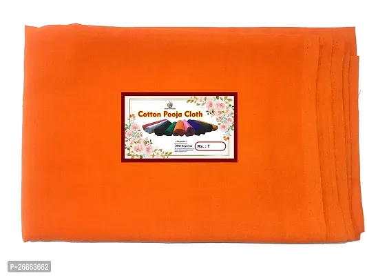 J Organics Pooja Cloth || Pooja Cloth for Mandir || Pooja Clothe for Mandir Decoration || Backdrop Cloth for Decoration - Orange-thumb3