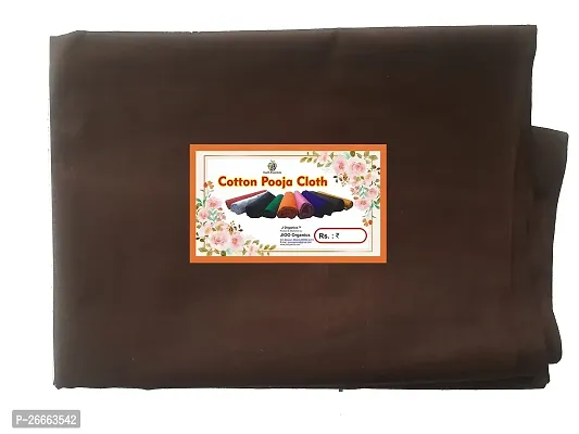 J Organics Pooja Cloth || Pooja Cloth for Mandir || Pooja Clothe for Mandir Decoration || Backdrop Cloth for Decoration - Brown-thumb2