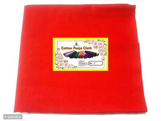 J Organics Pooja Cloth || Pooja Cloth for Mandir || Pooja Clothe for Mandir Decoration || Backdrop Cloth for Decoration - Red-thumb3