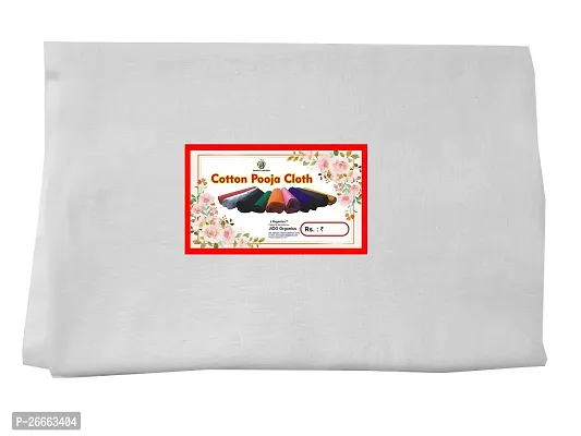 J Organics Pooja Cloth || Pooja Cloth for Mandir || Pooja Clothe for Mandir Decoration || Backdrop Cloth for Decoration - White-thumb2