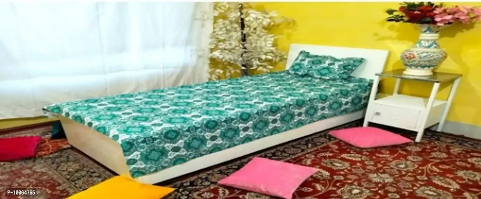 Beautiful Cotton Printed Single Bedsheet with Pillow Cover