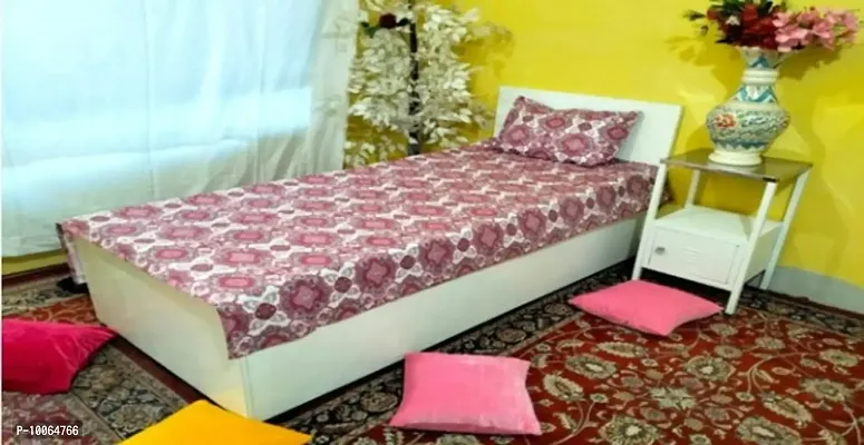 Beautiful Cotton Printed Single Bedsheet with Pillow Cover