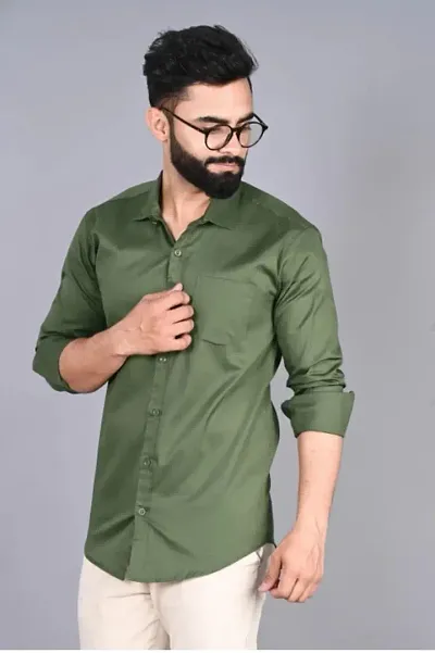 Trendy Cotton Blend Long Sleeves Casual Shirt 