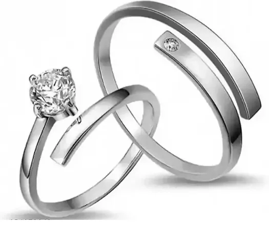 Silver Plated AD Proposal Couple Rings