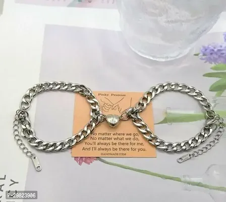 Stainless Steel Sterling Plated Single layer Bracelet Set for Men  Women