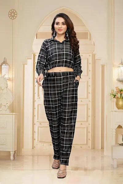 Fancy  Crop Shirt  Pant  And Latest coord set For Women