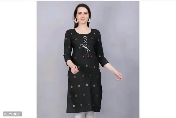 Elegant Khadi Cotton Printed Kurta For Women-thumb0