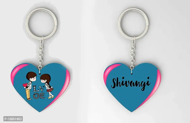 Shivangi  Name Beautiful Heart Shape Arclic Wood Keychain Best Gifts for Your Special/Grils Friend/Boy Friend/Husband/Wife/Boss(Pack Of 2)