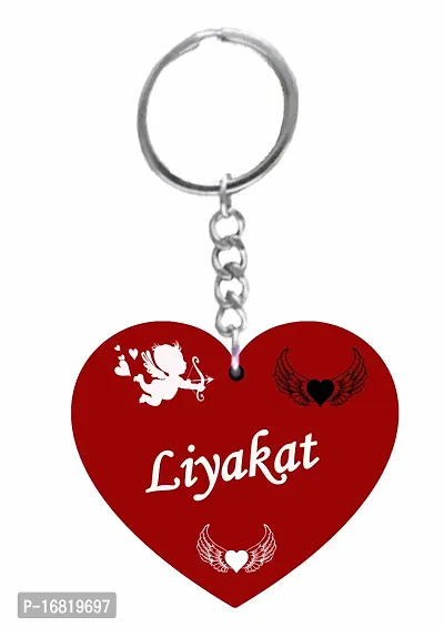 Liyakat Name Beautiful Heart Shape Arclic Keychain Best Gifts for Your Special/Grils Friend/Boy Friend/Husband/Wife/Boss (Pack Of 1)-thumb0