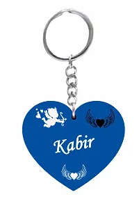 Kabir Name Beautiful Heart Shape Arclic Keychain Best Gifts for Your Special/Grils Friend/Boy Friend/Husband/Wife/Boss (Pack Of 1)-thumb1