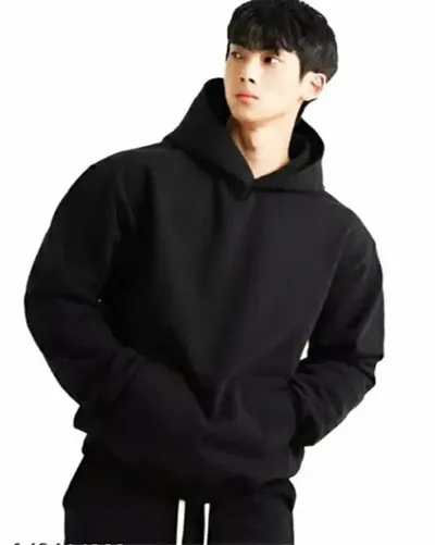 Men Stylish Woolen Hoodie Pullover Sweatshirt