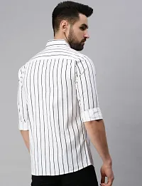 Stylish Regular Fit Striped Cotton  Long Sleeves Casual Shirt for Men-thumb2