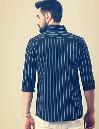 Stylish Regular Fit Striped Cotton  Long Sleeves Casual Shirt for Men-thumb4